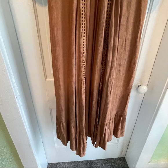 Listicle Brown Maxi Dress Women’s Small 3/4 Sleeve Brown Boho Festival Lined - Picture 4 of 7
